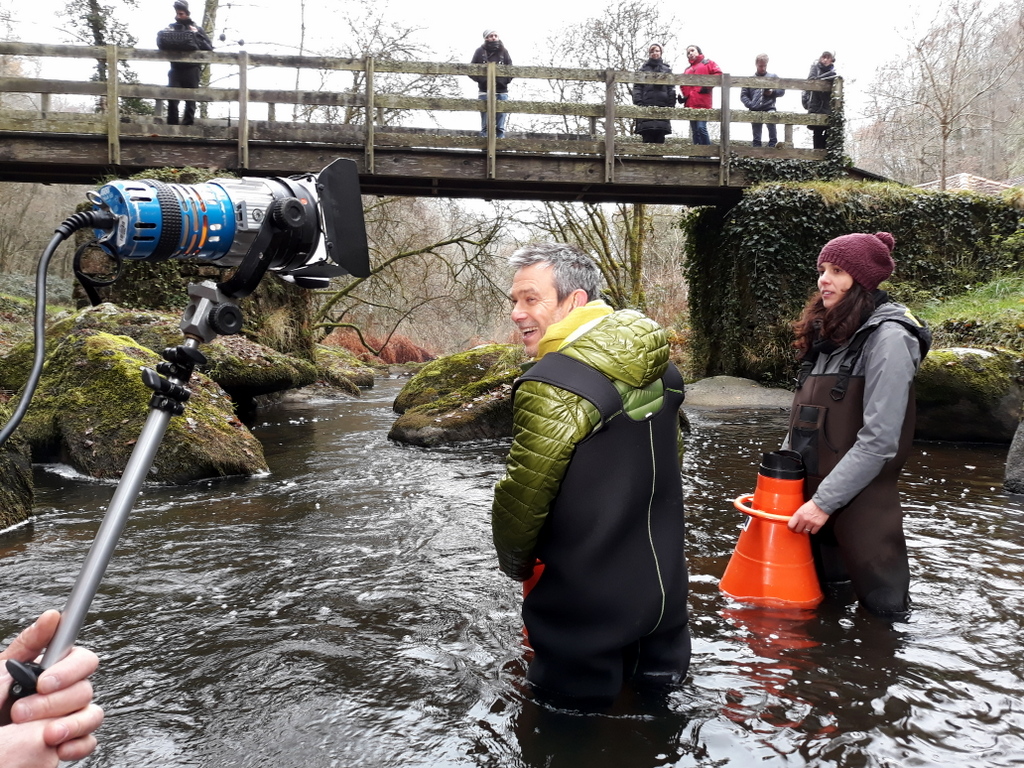 Equipe de tournage Cap Sud-Ouest au trou du Philippou